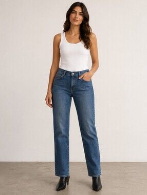 Elie Tahari Straight Leg Jeans Medium Wash Classic Denim (No Size Tag – Size 8